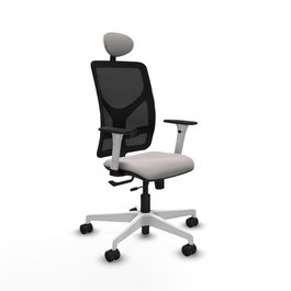 PIQUERAS Y CRESPO Silla de oficina Motilla con mecanismo Sincro/Traslack Blanco y Negro