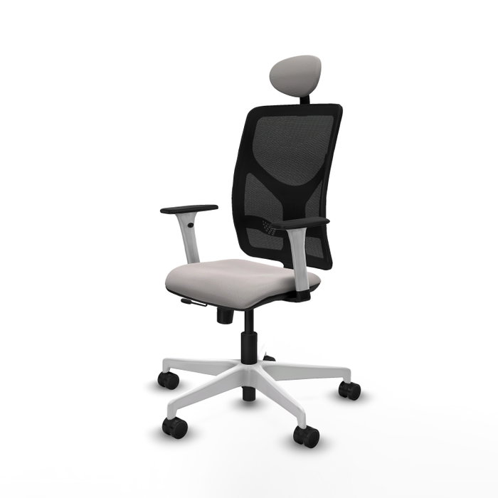 PIQUERAS Y CRESPO Silla de oficina Motilla con mecanismo Sincro/Traslack Blanco y Negro