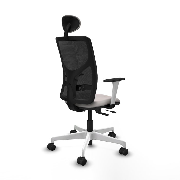 PIQUERAS Y CRESPO Silla de oficina Motilla con mecanismo Sincro/Traslack Blanco y Negro
