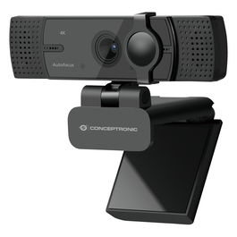 Conceptronic AMDIS08B Webcam USB 2.0 y C 4K Ultra HD 30fps, Ángulo 120°, Micrófono Incorporado, Negro, Plug and Play