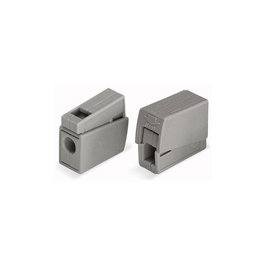 Wago Conector rápido en línea 2 vías para 1 rígido + 1 rígido/semirrígido/flexible, Sección 0.5-2.5 mm², 400V, 24A, Gris