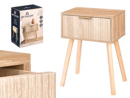 Giftdecor Mesita Auxiliar 1 Cajon Natural Madera 36x24x52 cm