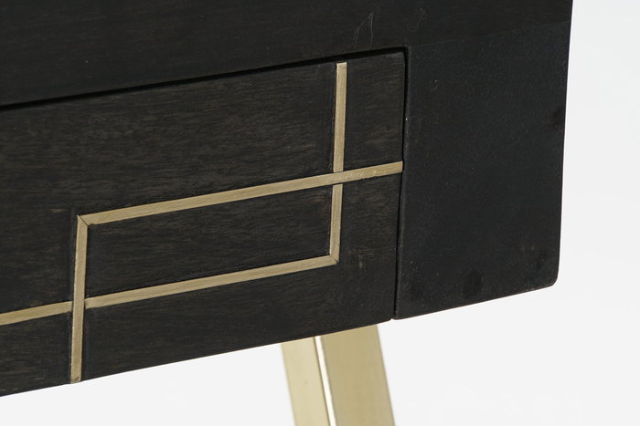 DKD Home Decor Escritorio Home Office Negro Dorado 119 x 70 x 93.5 cm