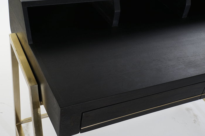 DKD Home Decor Escritorio Home Office Negro Dorado 119 x 70 x 93.5 cm
