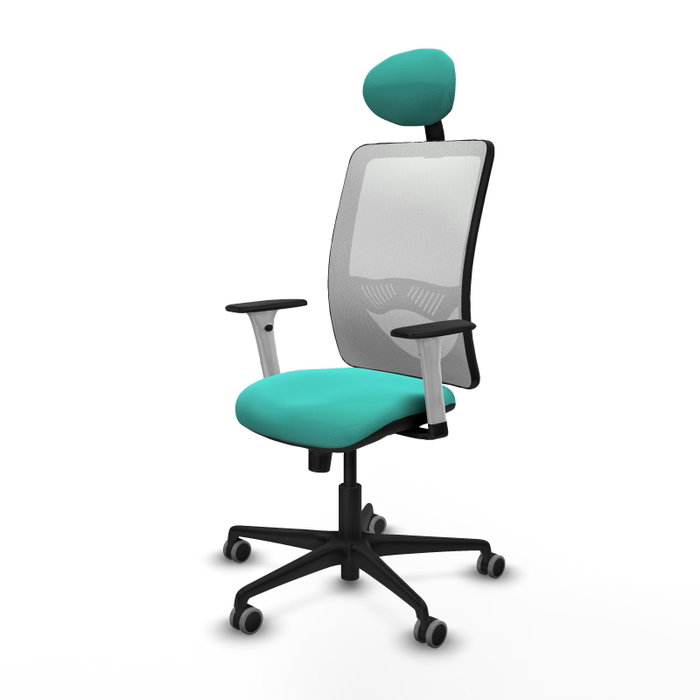 PIQUERAS Y CRESPO Silla de oficina Zulema Turquesa y Blanco