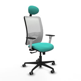 PIQUERAS Y CRESPO Silla de oficina Zulema Turquesa y Blanco