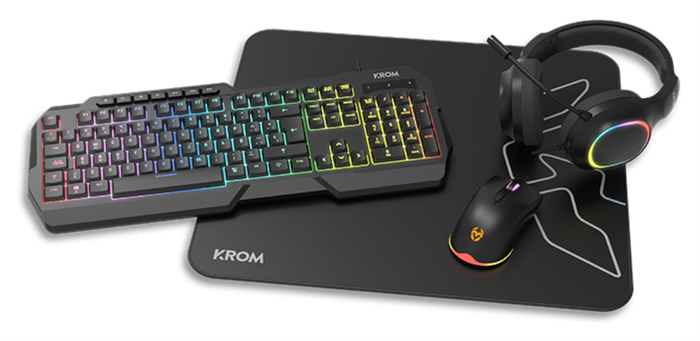 Krom Kenta Kit Gaming 4 en 1 RGB Negro Krom Kenta Kit Gaming 4 en 1 RGB Negro