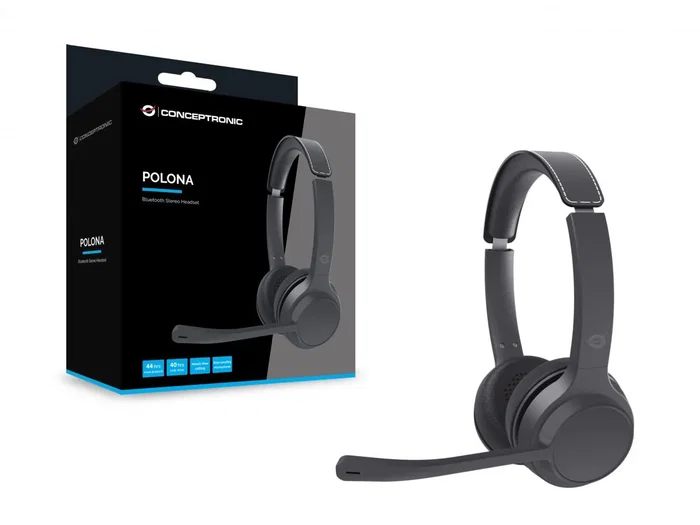 Conceptronic POLONA04B Auriculares Diadema Bluetooth 5.3 Inalámbricos y Alámbricos con Cancelación de Ruido, Batería 44h, Supraaurales, Micrófono Boom, USB-C, Negro Conceptronic POLONA04B Auriculares Diadema Bluetooth 5.3 Inalámbricos y Alámbricos con Cancelación de Ruido, Batería 44h, Supraaurales, Micrófono Boom, USB-C, Negro