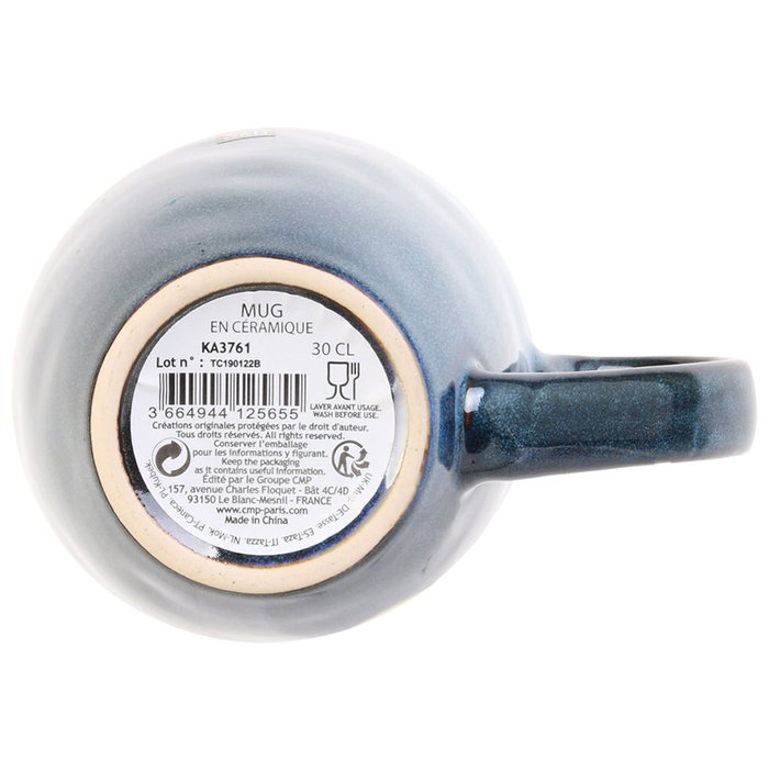 Home Deco Factory Mug Gres Azul 300 Ml Colección Natural