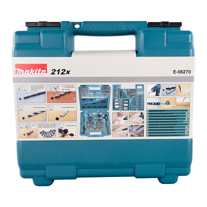 Makita E-06270 Juego de brocas y puntas de 212 piezas Makita E-06270 Juego de brocas y puntas de 212 piezas