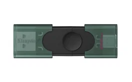 Kingston DataTraveler DuoG2 128GB USB Flash Drive USB-A + USB-C 3.2 Gen 1 (3.1 Gen 1), Doble Conector, Diseño con Tapón Deslizante, Negro/Verde