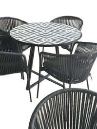 DKD Home Decor Mesa 80 x 76 x 80 cm Piedra y Metal