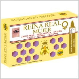 ROBIS Reina Real Mujer 20Amp Complemento Alimenticio para la Mujer con Jalea Real, Salvia, Isoflavonas de Soja y Onagra para Regular Hormonas y Ciclo Menstrual