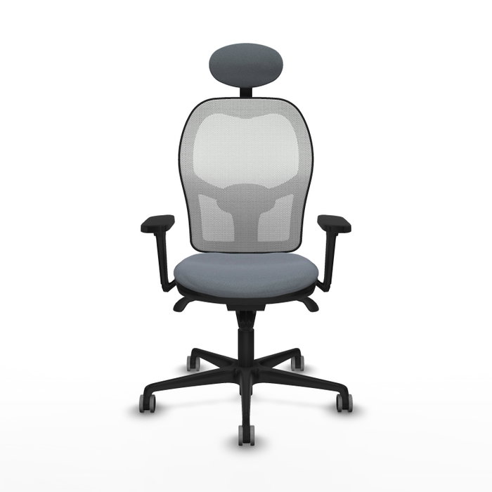PIQUERAS Y CRESPO Silla de oficina Jorquera con mecanismo Sincro, Tela Gris y Malla Blanca PIQUERAS Y CRESPO Silla de oficina Jorquera con mecanismo Sincro, Tela Gris y Malla Blanca