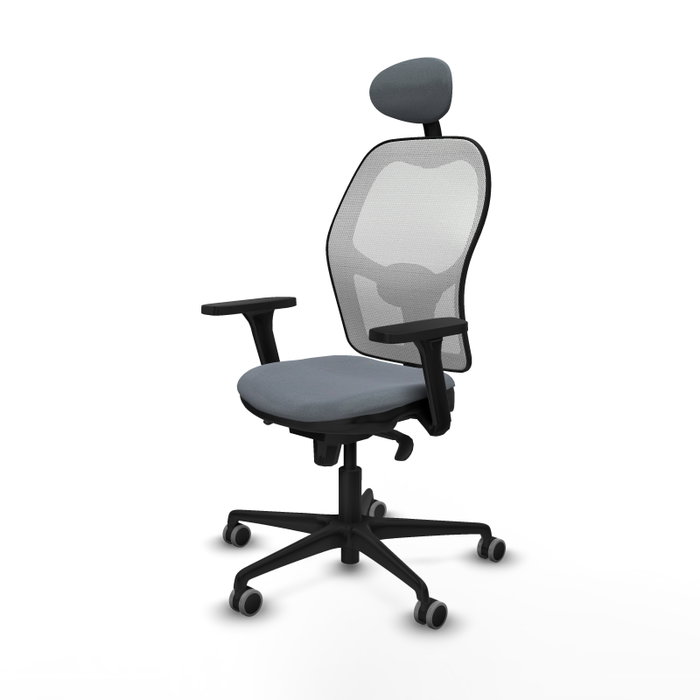 PIQUERAS Y CRESPO Silla de oficina Jorquera con mecanismo Sincro, Tela Gris y Malla Blanca PIQUERAS Y CRESPO Silla de oficina Jorquera con mecanismo Sincro, Tela Gris y Malla Blanca