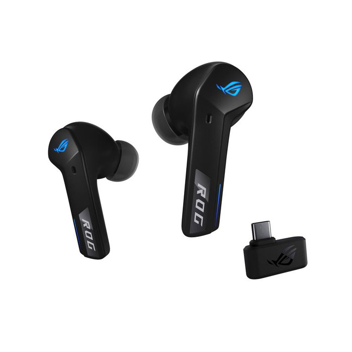 ASUS ROG Cetra True Wireless Speednova - Auriculares Gaming Inalámbricos TWS con ANC, RF 2.4GHz & Bluetooth 5.3, Baja Latencia, RGB, IPX4, 46h Batería