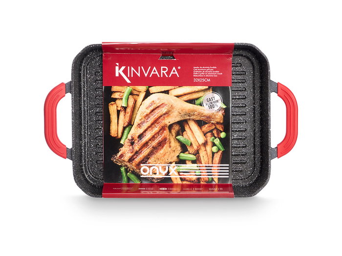 Kinvara Asador Hondo 32 x 25 cm de Aluminio Fundido Apto para Inducción con Asas de Silicona (Set de 6) Kinvara Asador Hondo 32 x 25 cm de Aluminio Fundido Apto para Inducción con Asas de Silicona (Set de 6)