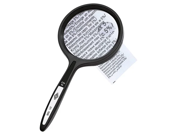 Q-connect Lupa Cristal Bifocal 62 mm Mango Curvo 2 y 4 Aumentos