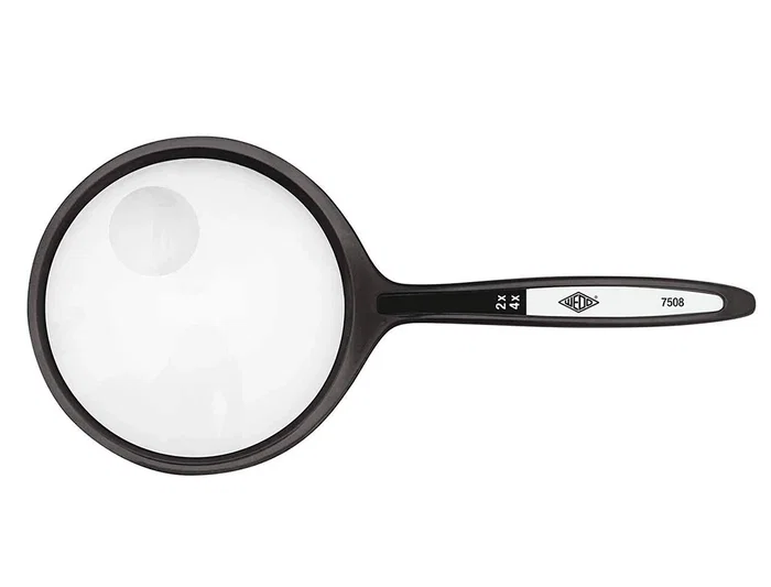 Q-connect Lupa Cristal Bifocal 62 mm Mango Curvo 2 y 4 Aumentos