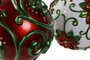 DKD Home Decor Decoración de Resina Bola Surtido de 2 Piezas Verde y Rojo