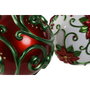 DKD Home Decor Decoración de Resina Bola Surtido de 2 Piezas Verde y Rojo