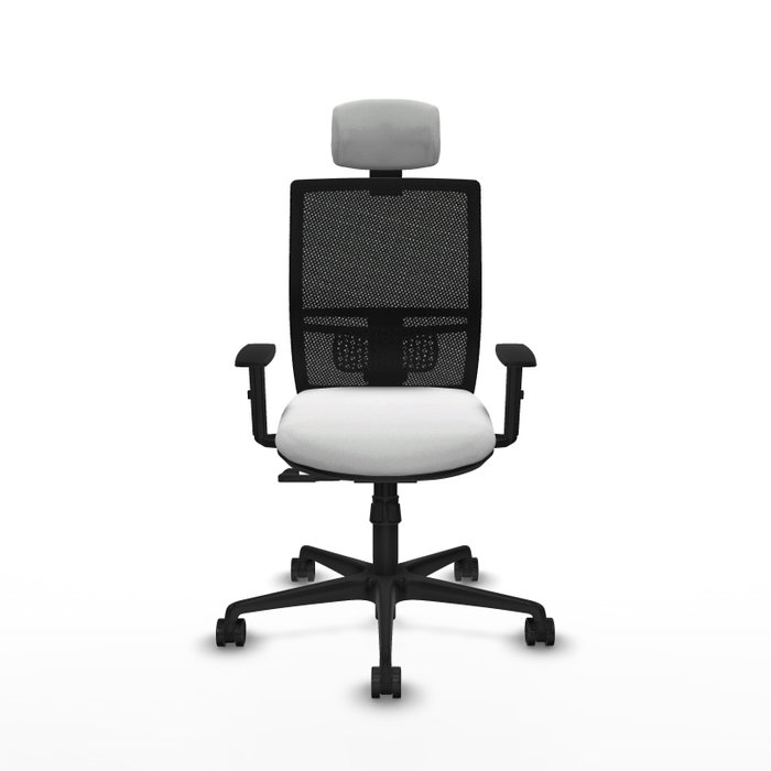 PIQUERAS Y CRESPO Silla de oficina Yunquera con mecanismo Sincro, Blanco y Negro