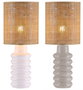 DKD Home Decor Lámpara de sobremesa de cerámica y fibra, surtido de 2 unidades