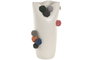 DKD Home Decor Jarrón de Cerámica Blanco con Pompones