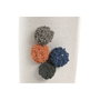 DKD Home Decor Jarrón de Cerámica Blanco con Pompones