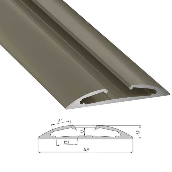 Perfil Aluminio Tipo RETO 2,02M - Anodizado Inox