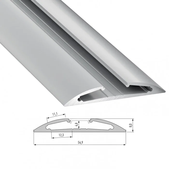 Perfil Aluminio Tipo RETO 2,02M - Anodizado Inox