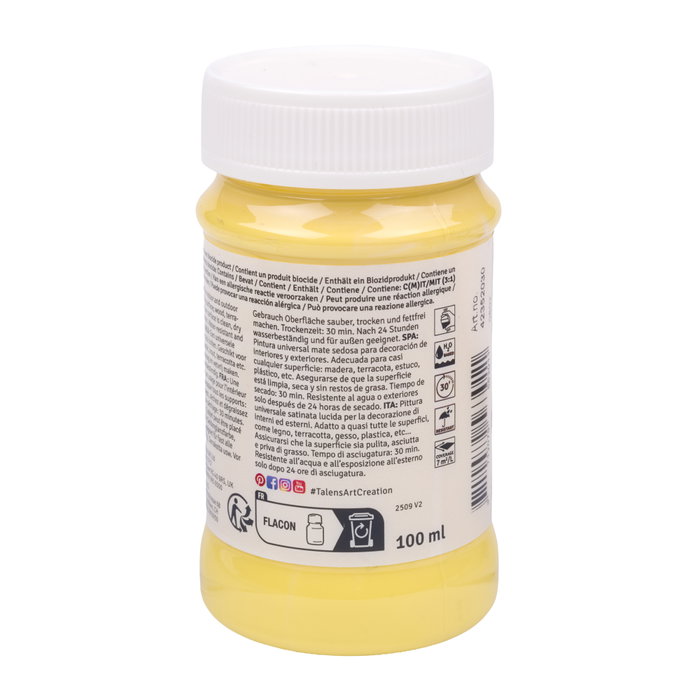 Talens Art Creation Pintura Interior/Exterior Amarillo Suave 100ml Talens Art Creation Pintura Interior/Exterior Amarillo Suave 100ml