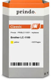 Prindo Classic Cartucho de tinta amarillo compatible con Brother LC-1100Y