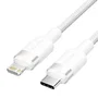 Vention LALWF Cable USB Tipo-C a Lightning Macho, 27W, 480Mbps, 1m, Aluminio Trenzado, Blanco