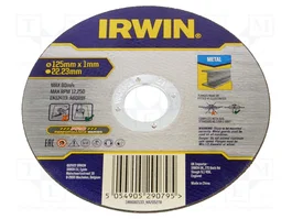 IRWIN Disco cortante de 125mm para metal y acero, 22,23mm