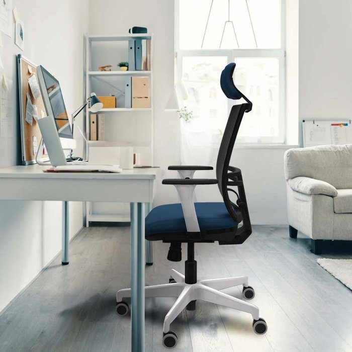 PIQUERAS Y CRESPO Silla de oficina Yunquera con mecanismo Sincro, Azul claro y Negro PIQUERAS Y CRESPO Silla de oficina Yunquera con mecanismo Sincro, Azul claro y Negro