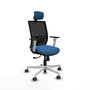 PIQUERAS Y CRESPO Silla de oficina Yunquera con mecanismo Sincro, Azul claro y Negro