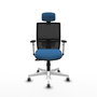 PIQUERAS Y CRESPO Silla de oficina Yunquera con mecanismo Sincro, Azul claro y Negro