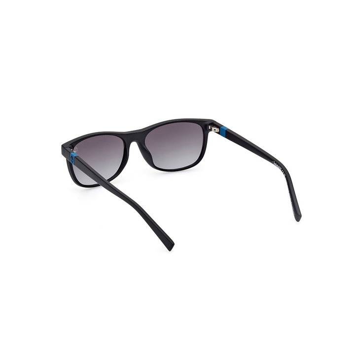 Timberland Gafas de Sol TB9327 02B Hombre Negro Mate Humo Degradado Rectangulares 52mm
