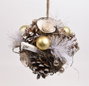 DKD Home Decor Bola de Decoración Piñas Natural 15x15x15 Dorado