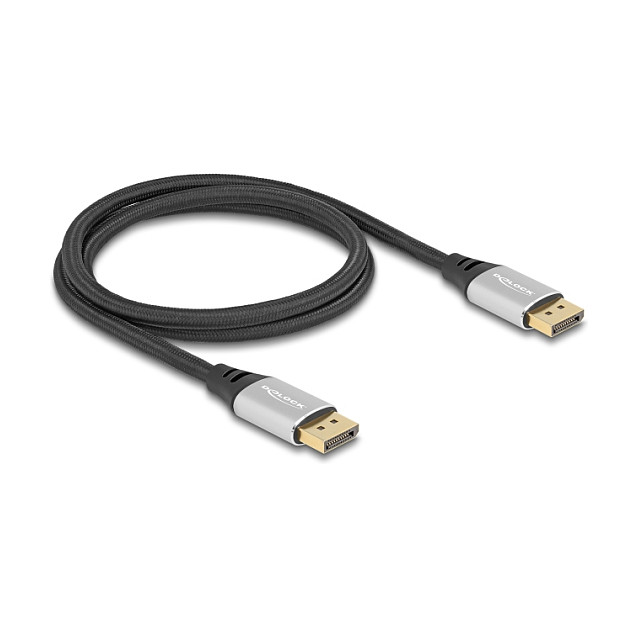 DeLOCK Cable DisplayPort 2.1 16K 60 Hz 1 m Plata/Negro 80633