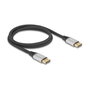 DeLOCK Cable DisplayPort 2.1 16K 60 Hz 1 m Plata/Negro 80633
