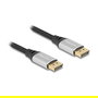 DeLOCK Cable DisplayPort 16K 60Hz 1m Plata Metal DisplayPort 2.1 Macho a Macho
