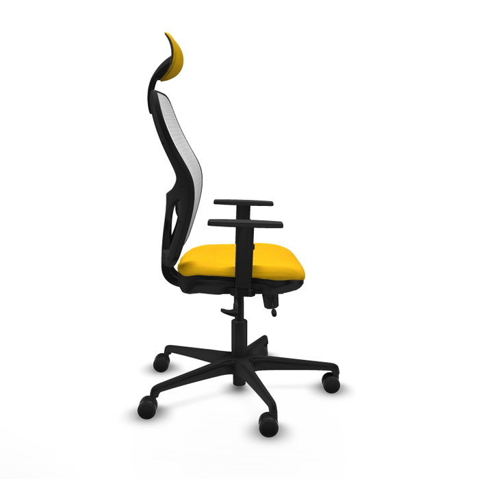 PIQUERAS Y CRESPO Silla de oficina Jorquera, Tela Amarillo y Malla Blanco PIQUERAS Y CRESPO Silla de oficina Jorquera, Tela Amarillo y Malla Blanco