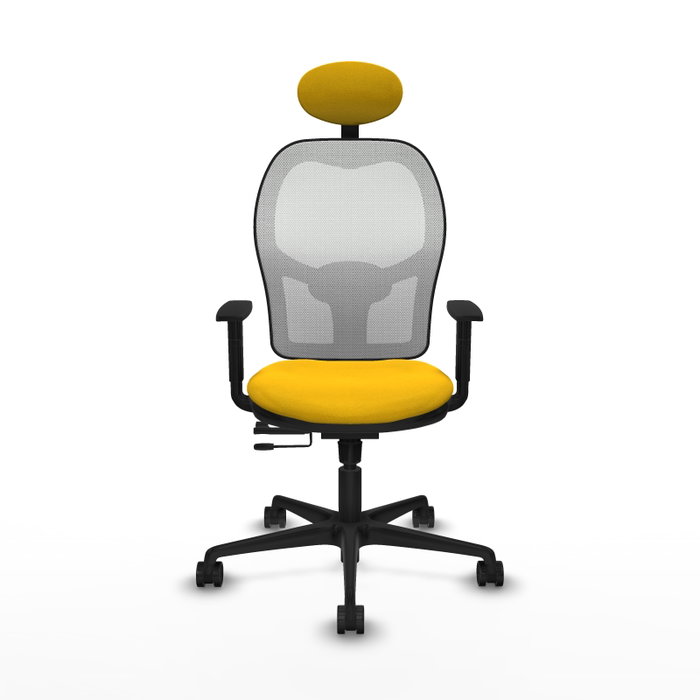 PIQUERAS Y CRESPO Silla de oficina Jorquera, Tela Amarillo y Malla Blanco PIQUERAS Y CRESPO Silla de oficina Jorquera, Tela Amarillo y Malla Blanco
