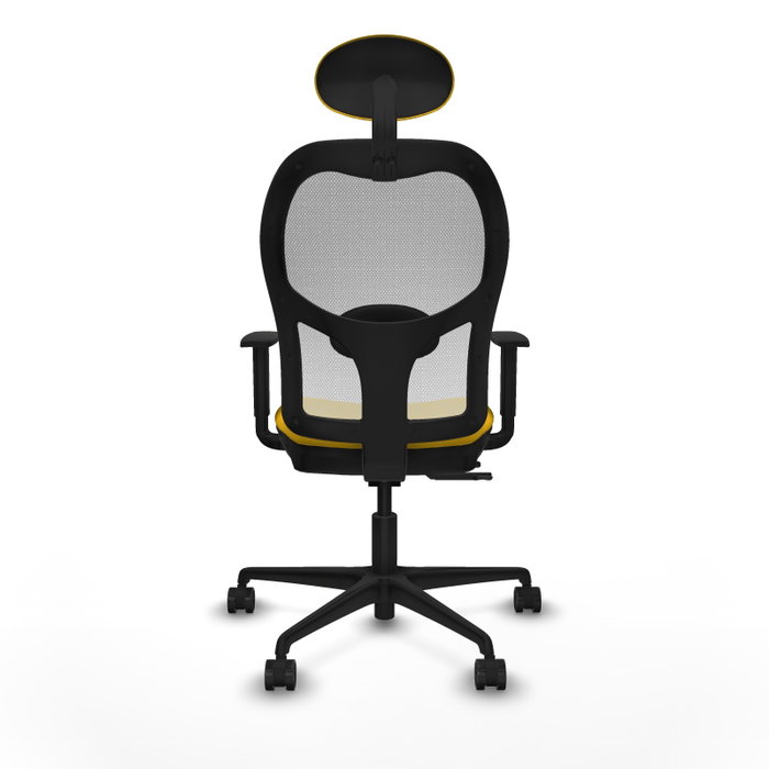 PIQUERAS Y CRESPO Silla de oficina Jorquera, Tela Amarillo y Malla Blanco PIQUERAS Y CRESPO Silla de oficina Jorquera, Tela Amarillo y Malla Blanco
