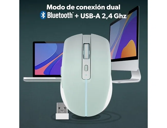 TNB Gradient Ratón Inalámbrico Recargable Dual Connect Azul 1600 DPI