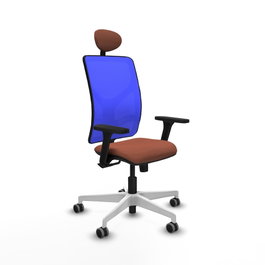 PIQUERAS Y CRESPO Silla de oficina Motilla con mecanismo Sincro, Azul y Marrón
