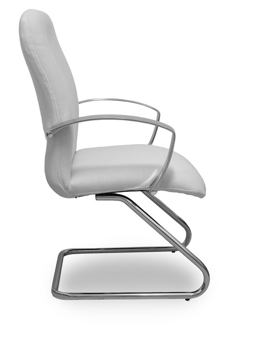 Silla Caudete confidente tapizada con Tela color Blanco. Brazos fijos