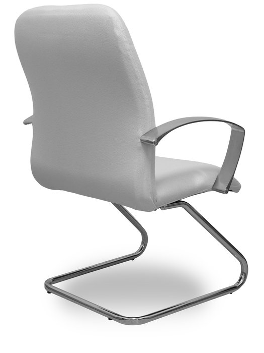 Silla Caudete confidente tapizada con Tela color Blanco. Brazos fijos